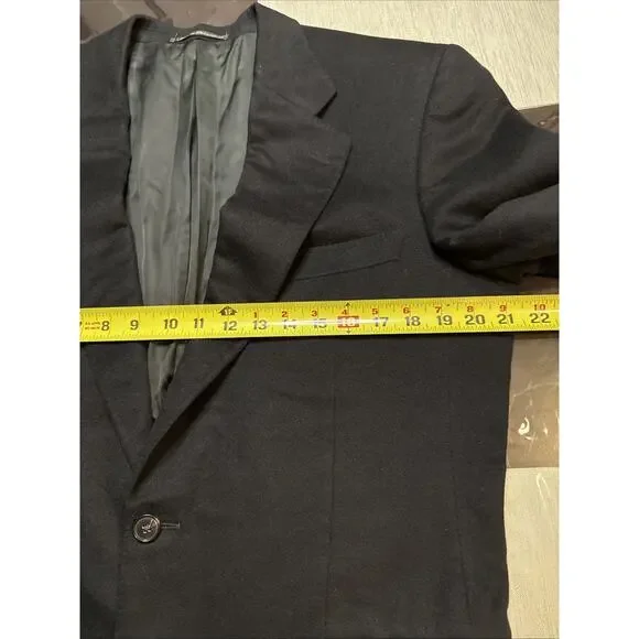 Mens 42 R Ermenegildo Zegna 100 % Cashmere Solid Black Blazer Made Switzerland - Picture 7 of 12